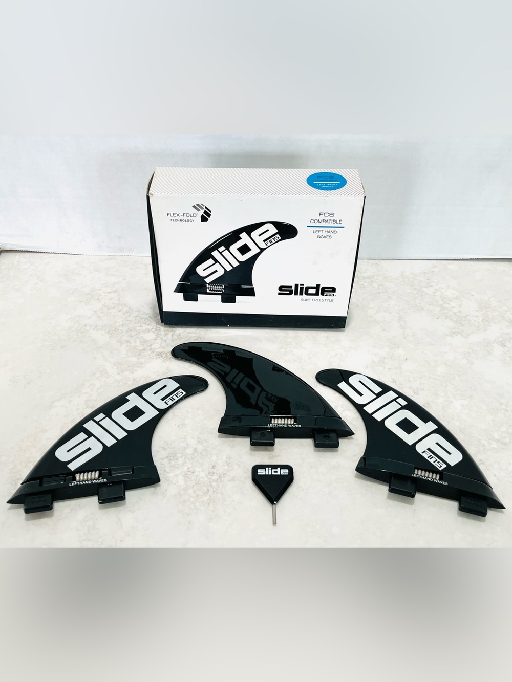 Slide Fins Surf Freestyle Flex-Fold Technology LEFT HAND Waves-New Open Box